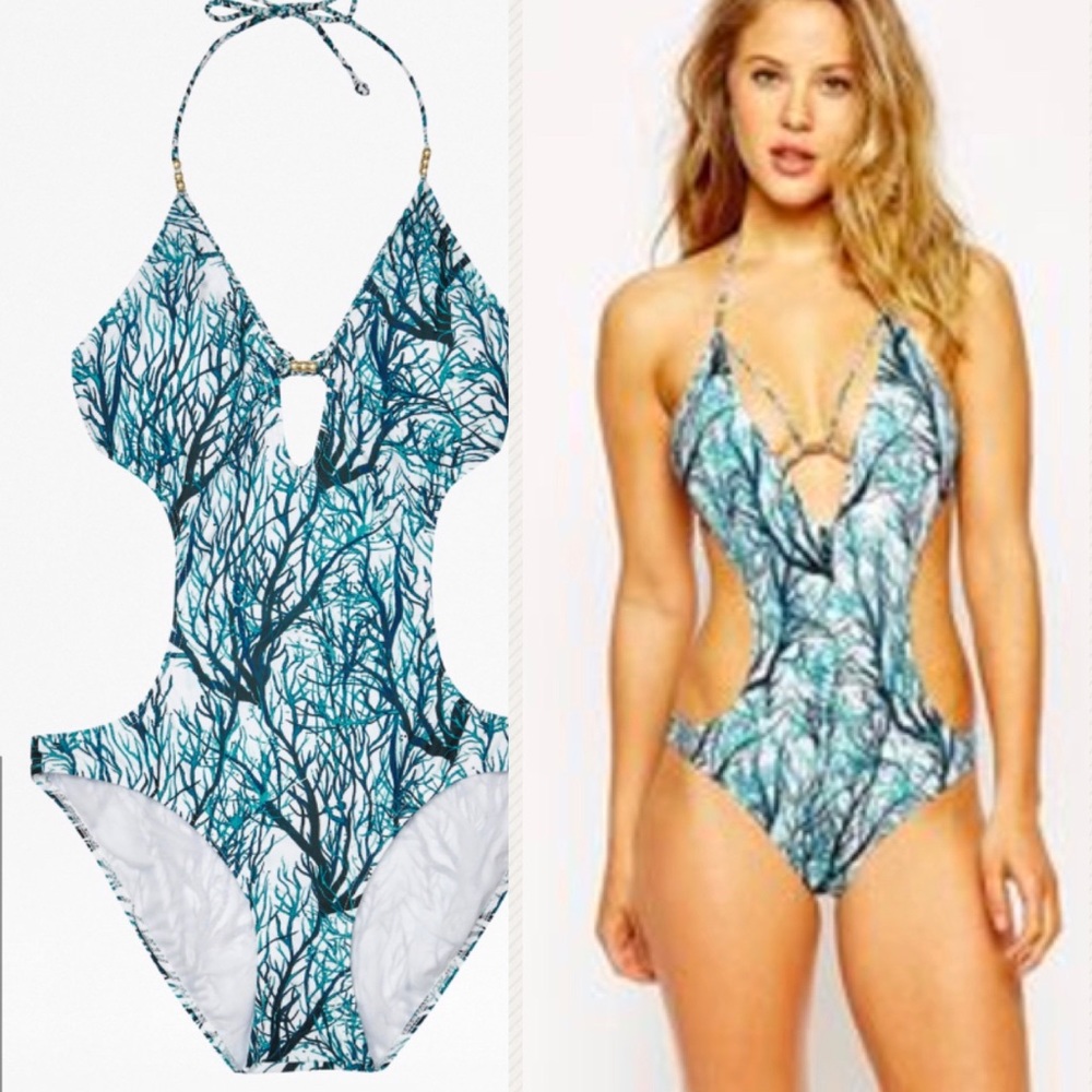 French connection cut-out one piece swimsuit XS